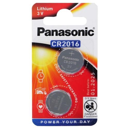 Panasonic 3V CR2016 Lithium Coin Cell Battery (20mm X 1.6mm) - 2pk